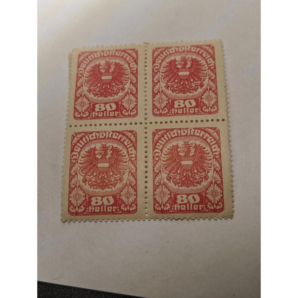 #47 Rare Österreich Austria 1920-21 Arms 80 Heller, SC# A47 LH OG‎